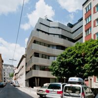 Urban Topos, Wohnbau, Appartments, Ansicht, Strasse, Fassade, Hülle, Foto